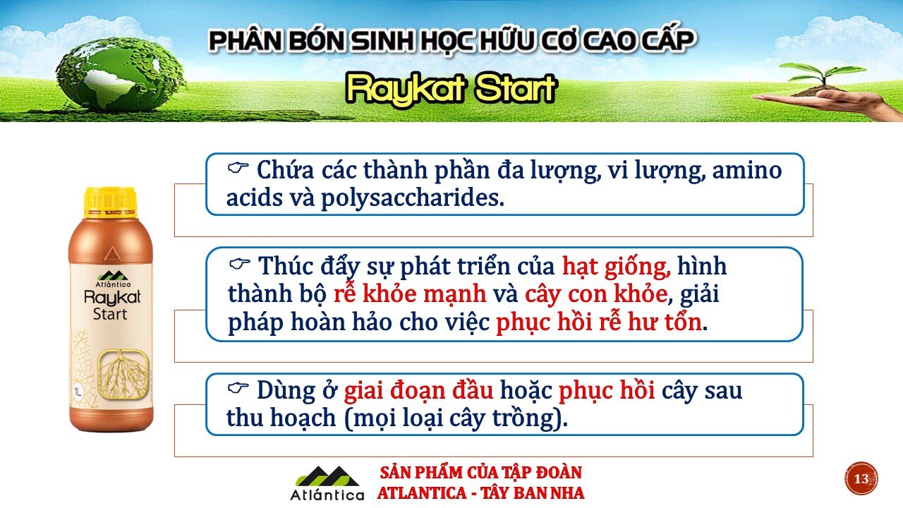 Phân bón sinh học hữu cơ cao cấp Raykat Start - Chai 100ml